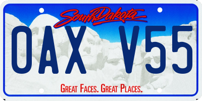 SD license plate 0AXV55