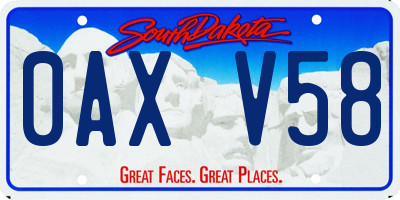 SD license plate 0AXV58