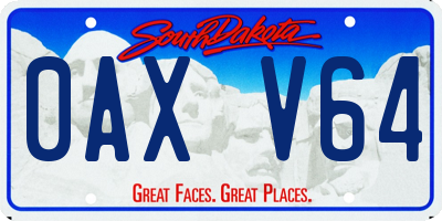 SD license plate 0AXV64