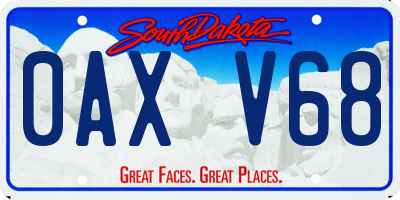 SD license plate 0AXV68