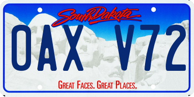 SD license plate 0AXV72