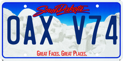 SD license plate 0AXV74