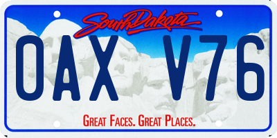 SD license plate 0AXV76