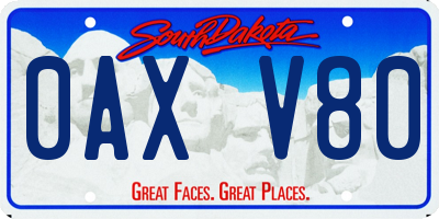SD license plate 0AXV80