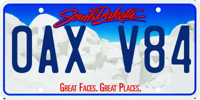 SD license plate 0AXV84