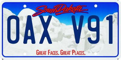 SD license plate 0AXV91