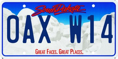 SD license plate 0AXW14