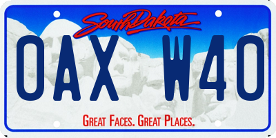 SD license plate 0AXW40