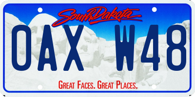 SD license plate 0AXW48