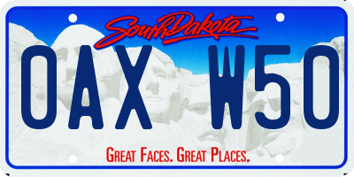 SD license plate 0AXW50