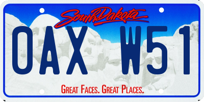 SD license plate 0AXW51