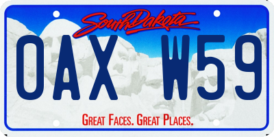SD license plate 0AXW59