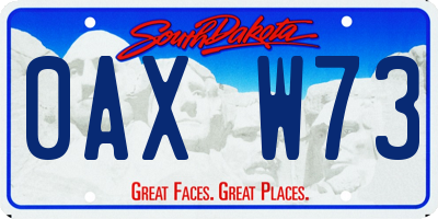 SD license plate 0AXW73