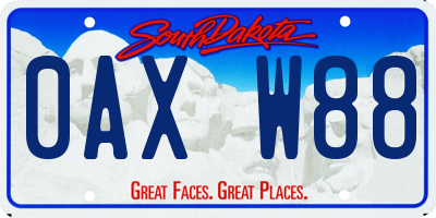 SD license plate 0AXW88
