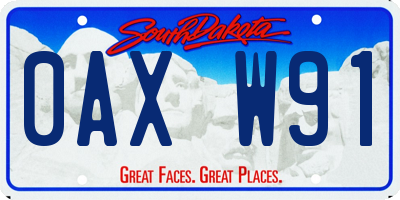SD license plate 0AXW91