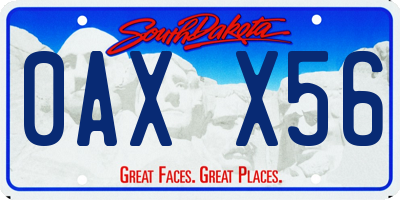 SD license plate 0AXX56
