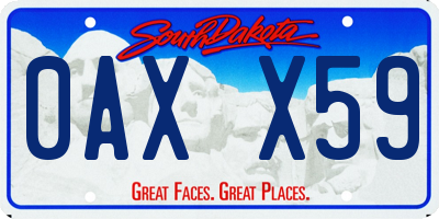 SD license plate 0AXX59