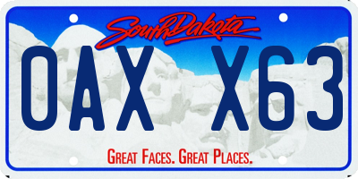 SD license plate 0AXX63