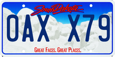 SD license plate 0AXX79