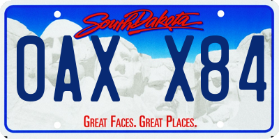 SD license plate 0AXX84