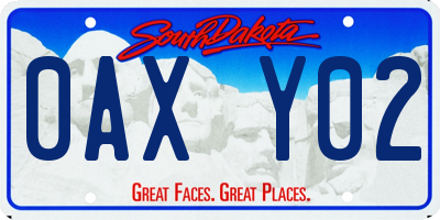 SD license plate 0AXY02