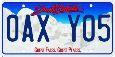 SD license plate 0AXY05