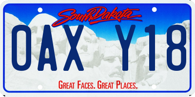 SD license plate 0AXY18