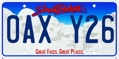 SD license plate 0AXY26