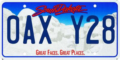 SD license plate 0AXY28