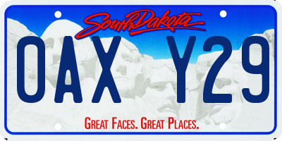 SD license plate 0AXY29