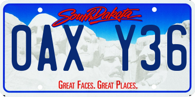 SD license plate 0AXY36