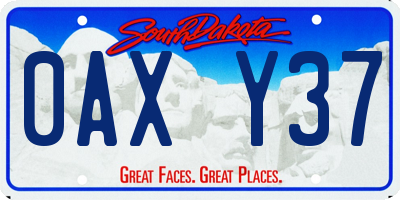 SD license plate 0AXY37