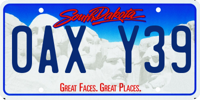SD license plate 0AXY39