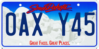 SD license plate 0AXY45