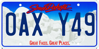 SD license plate 0AXY49