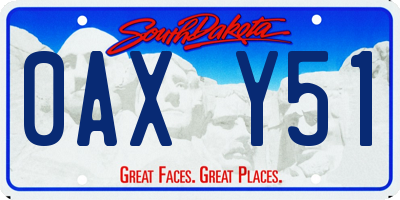 SD license plate 0AXY51