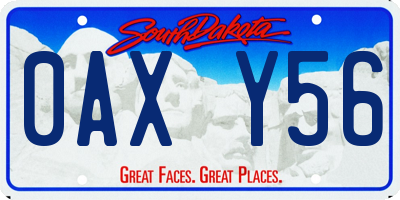 SD license plate 0AXY56
