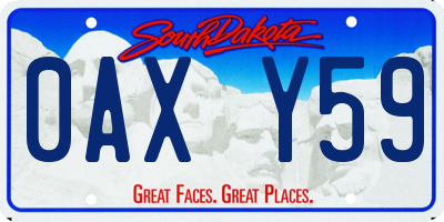 SD license plate 0AXY59