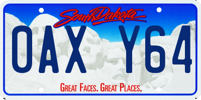 SD license plate 0AXY64