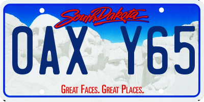 SD license plate 0AXY65