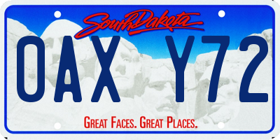 SD license plate 0AXY72