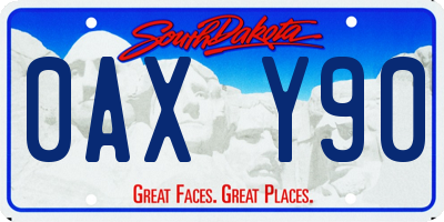 SD license plate 0AXY90