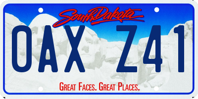 SD license plate 0AXZ41