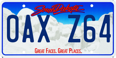 SD license plate 0AXZ64