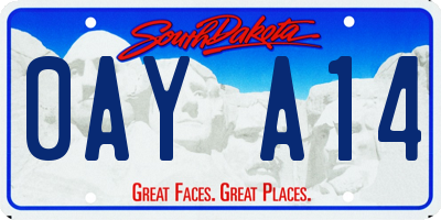 SD license plate 0AYA14