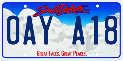 SD license plate 0AYA18