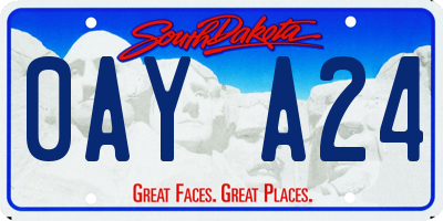 SD license plate 0AYA24