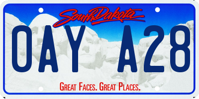 SD license plate 0AYA28