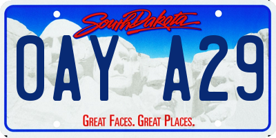 SD license plate 0AYA29