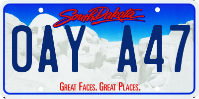 SD license plate 0AYA47